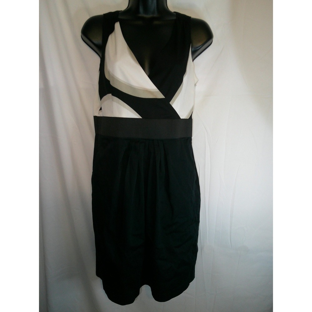 New York & Companyโ Dress Sheath Sleeveless Party Cocktail Black White M